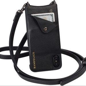 iPhone X pebble leather black phone case